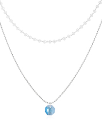 Fashion Platinum Crystal Necklace - Small Lantern