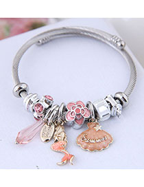 Fashion Pink Metal Shell Mermaid Bracelet