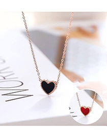 Fashion Black Titanium Steel Love Necklace