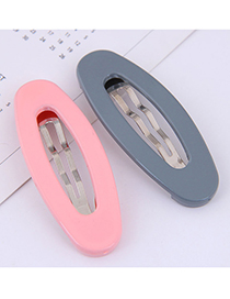 Fashion Pink + Gray Elliptical Two-color Hairpin