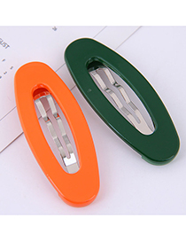 Fashion Orange + Dark Green Elliptical Two-color Hairpin