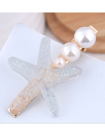 Fashion White Starfish Hairpin