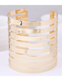 Fashion Gold Metal Super Wide Opening Bracelet