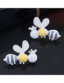 Fashion White Wasp Earrings