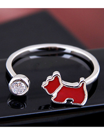 Fashion Silver Copper Lucky Dog Open Ring