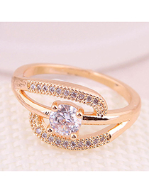Fashion Gold Inlaid Zircon Ring