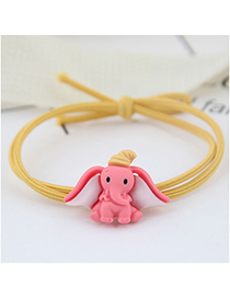 Fashion Pink Elephant Baby Elephant Hair Ring