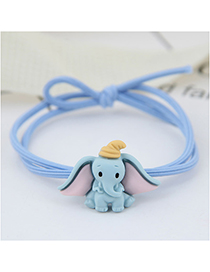 Fashion Blue Elephant Baby Elephant Hair Ring