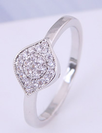 Fashion Silver Inlaid Zircon Ring
