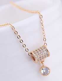 Fashion Gold Copper Micro Inlaid Zircon Necklace
