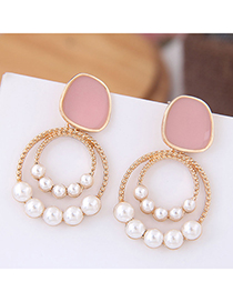 Fashion Pink Pearl Female Earrings