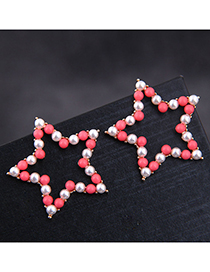 Fashion Pink Pentagram Ear Stud