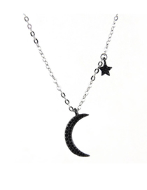 Fashion Silver Copper Plated Gold Star Moon Necklace