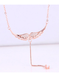 Fashion Gold Copper Plated Real Gold Angel Wings Necklace