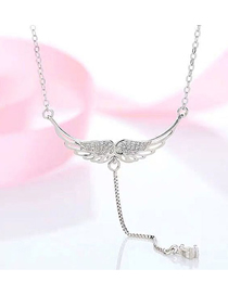 Fashion Silver Copper Plated Real Gold Angel Wings Necklace
