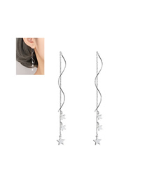 Fashion Silver Copper Plated Gold Metal Meteor Earrings