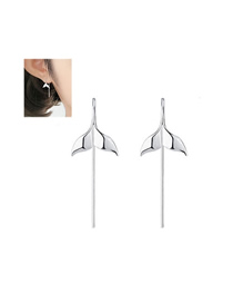 Fashion Silver Copper Plated Goldfish Tail Earrings