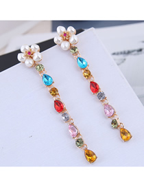 Fashion Color + Gold Metal Gemstone Earrings