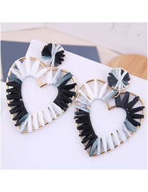 Fashion Black + White Metal Braided Earrings