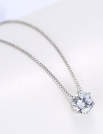 Fashion Silver Copper Plated Gold Zircon Necklace