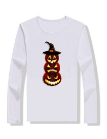 Fashion White Halloween Print Children's T-shirt