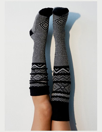 Fashion Black Knitted Tube Socks Wool Socks
