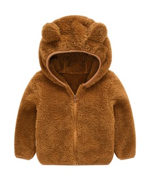 Fashion Brown Bear Ear Baby Boy Hoodie Jacket