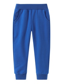Fashion Navy Blue Solid Color Children's Pants