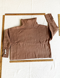 Fashion Light Brown Knit Turtleneck Sweater