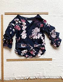 Fashion Black Print Black Printed Kimono Top