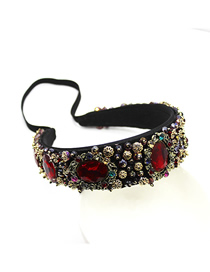 Fashion Round Diamond Red Crystal Gemstone Headband