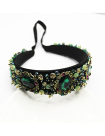 Fashion Round Diamond All Green Crystal Gemstone Headband