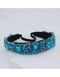 Fashion Sky Blue Crystal Gemstone Headband