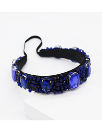 Fashion Dark Blue Crystal Gemstone Headband