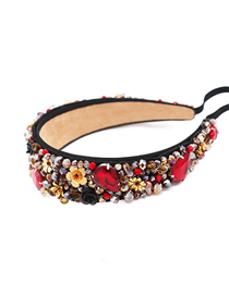 Fashion Red Crystal Sewing Headband