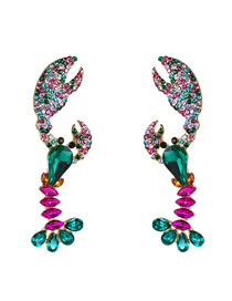 Fashion Color Acrylic Diamond Lobster Earrings