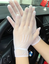 Fashion White Mesh High Elastic Gloves