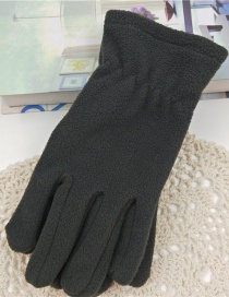 Fashion Gray Imitation Sheep Cake Velvet Five-finger Gloves