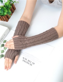 Fashion Khaki Wool Twist Vertical Knit Sleeve