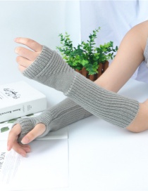 Fashion Light Grey Half Finger Wool Arm Sleeve