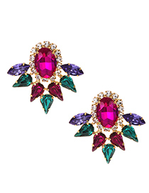 Fashion Color Alloy Studded Geometric Earrings