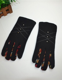 Fashion Black Dispensing Non-slip Touch Screen Plus Velvet Gloves