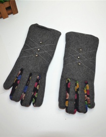 Fashion Gray Dispensing Non-slip Touch Screen Plus Velvet Gloves