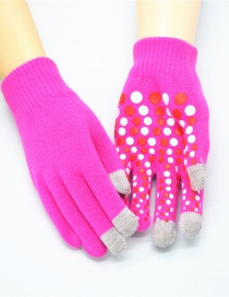 Fashion Red Touch Screen Single Layer Knitted Non-slip Rubber Gloves