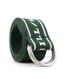 Fashion Army Green Double Buckle Nylon Canvas Belt