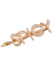 Fashion Spicy Pearl Diamond Letter Hairpin