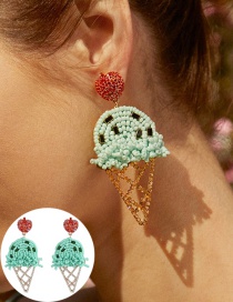 Fashion Green Hollow Ice Cream Stud Earrings