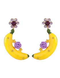 Fashion Purple Banana Flower Stud Earrings