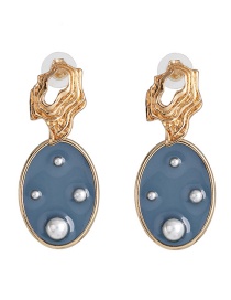 Fashion Gray-blue Round Transparent Pearl Stud Earrings