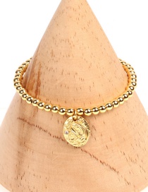 Fashion Virgin Mary Solid Gold Beads Micro-inlaid Zircon Palm Bracelet